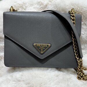 PRADA saffiano chain shoulder bag used in good condition
